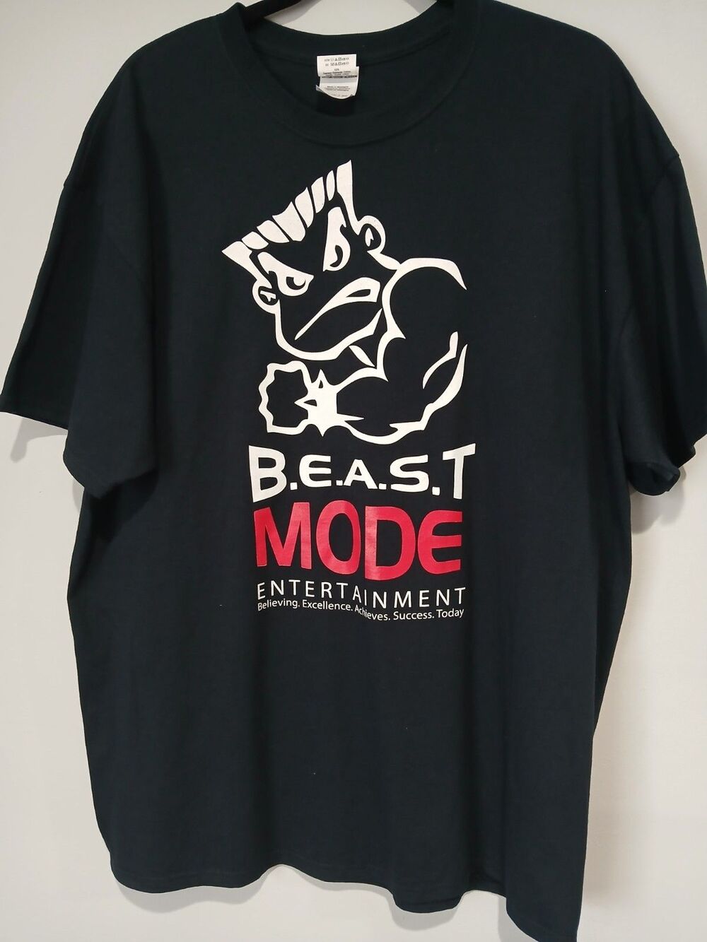 B.E.A.S.T MODE Entertainment.  Black Graphic T-Shirt. Men Size Extra Large.